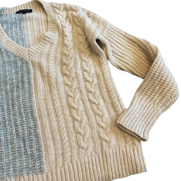 Banana Republic Colorblock Thick Weave Sweater Pullover V-Neck Stretch Small - Picture 5 of 12